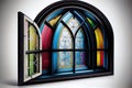 luxurious double-glazed window with clear and coloured panes