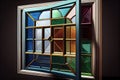 luxurious double-glazed window with clear and coloured panes