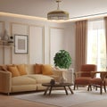 luxurious drawing room interior with luxurious furniture ai generated Royalty Free Stock Photo