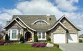 Grand Manor Residence Designer Dream Home Exterior House Grand Dwelling Unique Design Cedar Shake Roofing Royalty Free Stock Photo