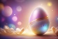 Luxurious Easter background in white, blue, golden and purple tones, soft light, generative ai Royalty Free Stock Photo