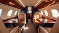 Luxurious expensive leather interior, business class, first, in a private