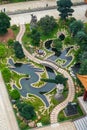 A luxurious and exquisitely designed Chinese-style garden with a dragon-shaped pool