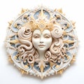 Luxurious Fairy Tale Inspired Medallion Sculpture For Princess Decor