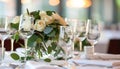 Luxurious fine dining table with elegant menu card for weddings and romantic events