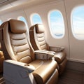 Luxurious First Class Business Seats for Airplane Travel. Generative AI