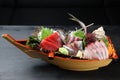 Luxurious fresh sashimi combo boat Royalty Free Stock Photo