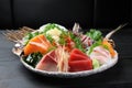 Luxurious fresh sashimi combo plate Royalty Free Stock Photo