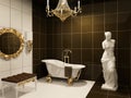 Luxurious furniture in baroque bathroom