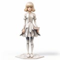 Luxurious Geometry: 3d Charlotte Anime Figure In Whimsical Dress
