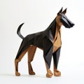 Luxurious Geometry: Origami Doll Of Doberman Pinscher And Poodle