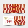 Luxurious gift vouchers set. Colorful design, on white background.