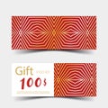 Luxurious gift vouchers set. Colorful design, on white background.