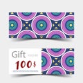 Luxurious gift vouchers set. Colorful design, on white background. Royalty Free Stock Photo