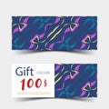 Luxurious gift vouchers set. Colorful design, on white background. Royalty Free Stock Photo