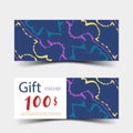 Luxurious gift vouchers set. Colorful design, on white background. Royalty Free Stock Photo