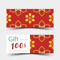 Luxurious gift vouchers set. Colorful design, on white background.