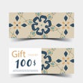 Luxurious gift vouchers set. Colorful design, on white background. Royalty Free Stock Photo