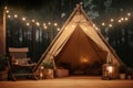 Luxurious Glamping mockup background. Generate Ai