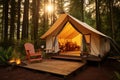 Luxurious Glamping Tent in Serene Forest Setting