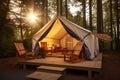 Luxurious Glamping Tent in Serene Forest Setting