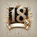 Grand 18th Birthday Gold and Black Elegance