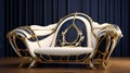 Luxurious Gold And Blue Chair With Futuristic Victorian Design