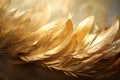 Luxurious Gold feathers background. Generate AI