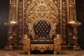 Luxurious gold pattern on a royal throne conveying