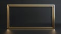 Luxurious gold picture frame on dark background with elegant design Royalty Free Stock Photo