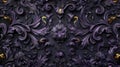 Luxurious Gold and Purple Baroque Ornamentation