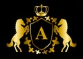 Luxurious Gold Royal Horse Emblem