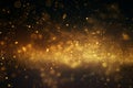 Luxurious gold sparkling particles background. Generative AI