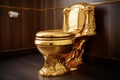 Luxurious Gold toilet. Generate Ai