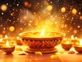 A Luxurious Golden Bowl Enshrouded in Warmth and Magic Royalty Free Stock Photo