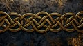 Ornate celtic knot design on dark textured background