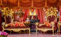 luxurious Golden Royal pompous Royal French Rococo interior, Russian throne