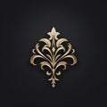 Luxurious Golden Symbol Ornament On Black Background