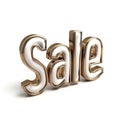 A luxurious golden typography design spelling 'Sale', with a high-gloss finish Royalty Free Stock Photo