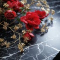 Luxurious Golden Veins: Intricate Marble Texture with Elegant Elements