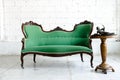 Luxurious green classical style Armchair sofa couch in vintage r