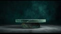 Luxurious Green Jade Stone Empty Table Mockup, Elegant Product Placement Mockup on a Blurry Background, Ai generative