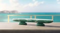 Luxurious Green Jade Stone Empty Table Mockup, Elegant Product Placement Mockup on a Blurry Background, Ai generative