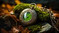 Luxurious Green Pocket Watch With Rococo-inspired Design