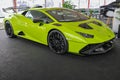 Luxurious green sports car Lamborghini Huracan STO