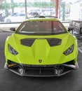 Luxurious green sports car Lamborghini Huracan STO Royalty Free Stock Photo