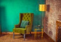Luxurious green vintage armchair