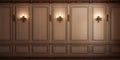 Luxurious hallway adorned with exquisite wood panels. Generative Ai