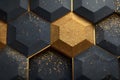 Luxurious Hexagonal Design with Gold and Black Geometric Patterns for Modern Decor Generative AI Royalty Free Stock Photo