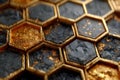 Luxurious Hexagonal Pattern with Golden Accents for Modern Interior Design or Decoration Generative AI Royalty Free Stock Photo